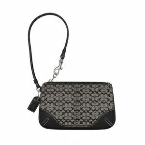 Coach Classic Wristlet Logo Grey/Black Y2K Silver Hardware